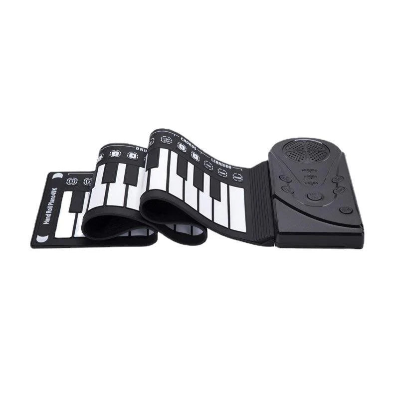Portable 88-key digital roll-up piano with built-in speakers, rhythms, and sound effects for musical exploration