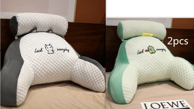 Plush lumbar cushion with ergonomic design for comfortable back and neck support on sofa, chair, and bed