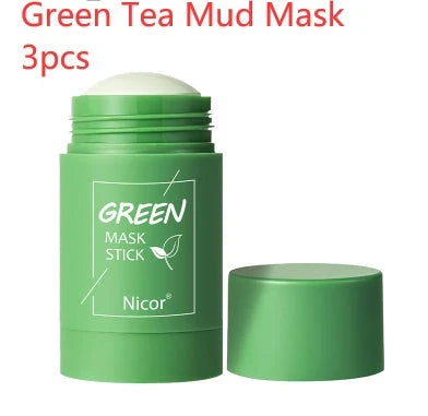 Premium green tea mud mask for oil control, acne treatment, and skin brightening