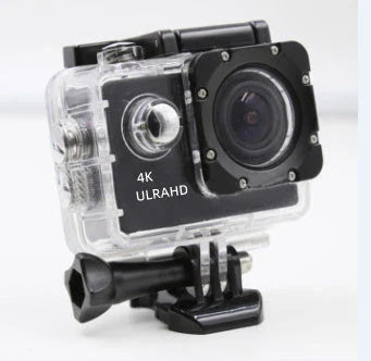 Robust 4K Ultra HD Waterproof Sport Camera with 12MP sensor, 170-degree wide-angle lens, and water-resistant design for filming up to 30 metres underwater