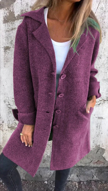 Stylish single-breasted cardigan with pockets in various colors and sizes