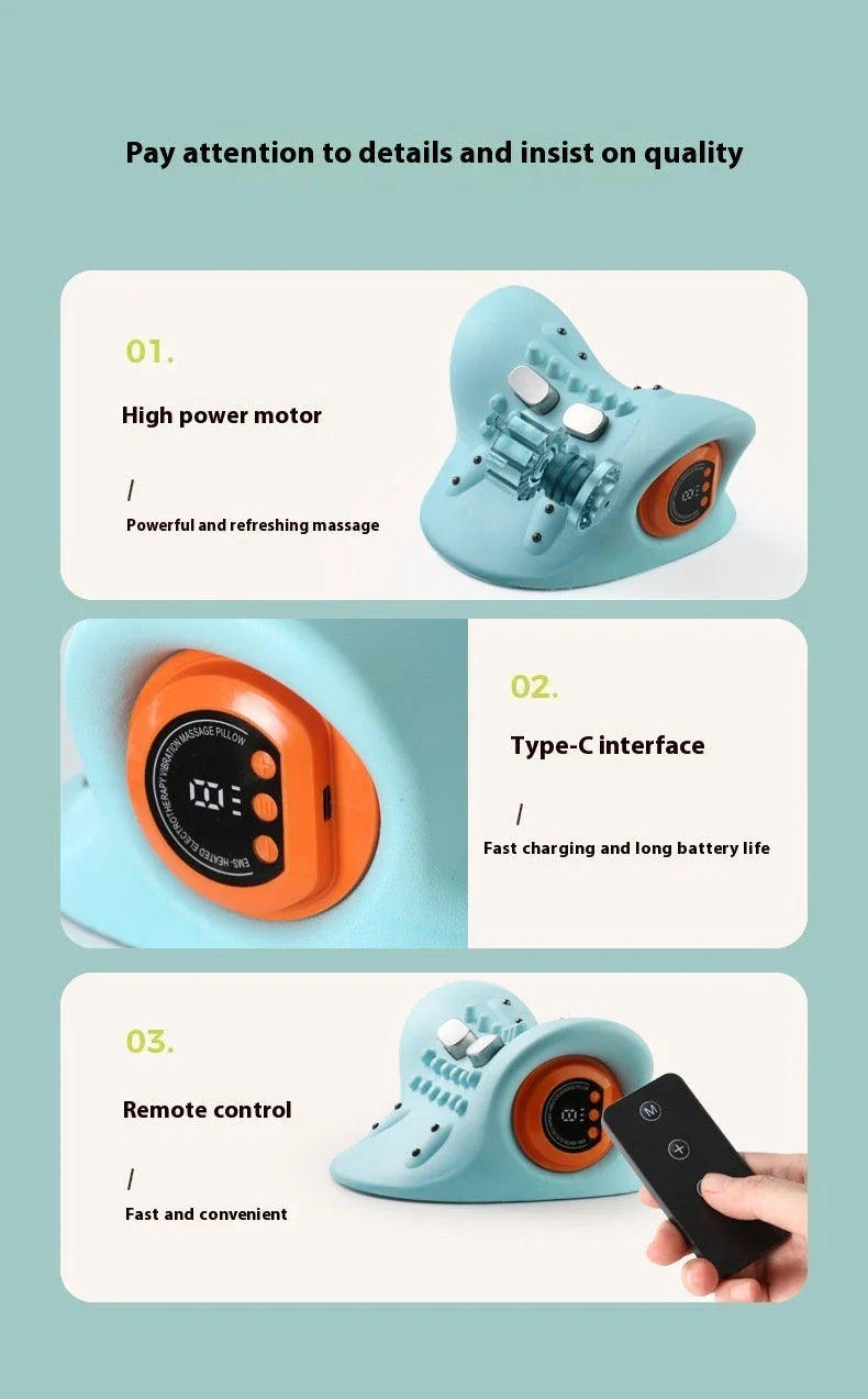 Therapeutic Neck Massager with adjustable massage settings and heating function for relieving neck pain and tension