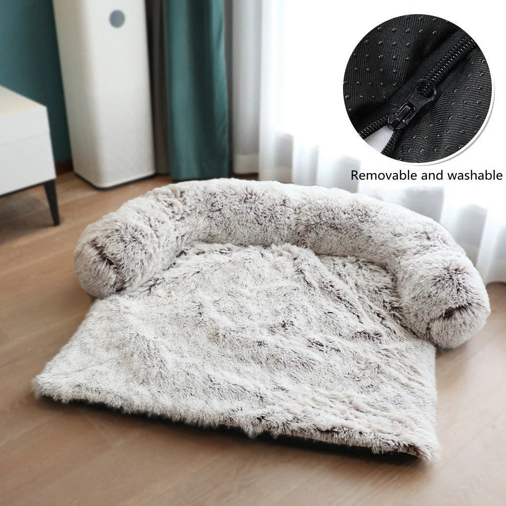 Removable pet dog mat with soft velvet fabric and self-warming polyester inner layer