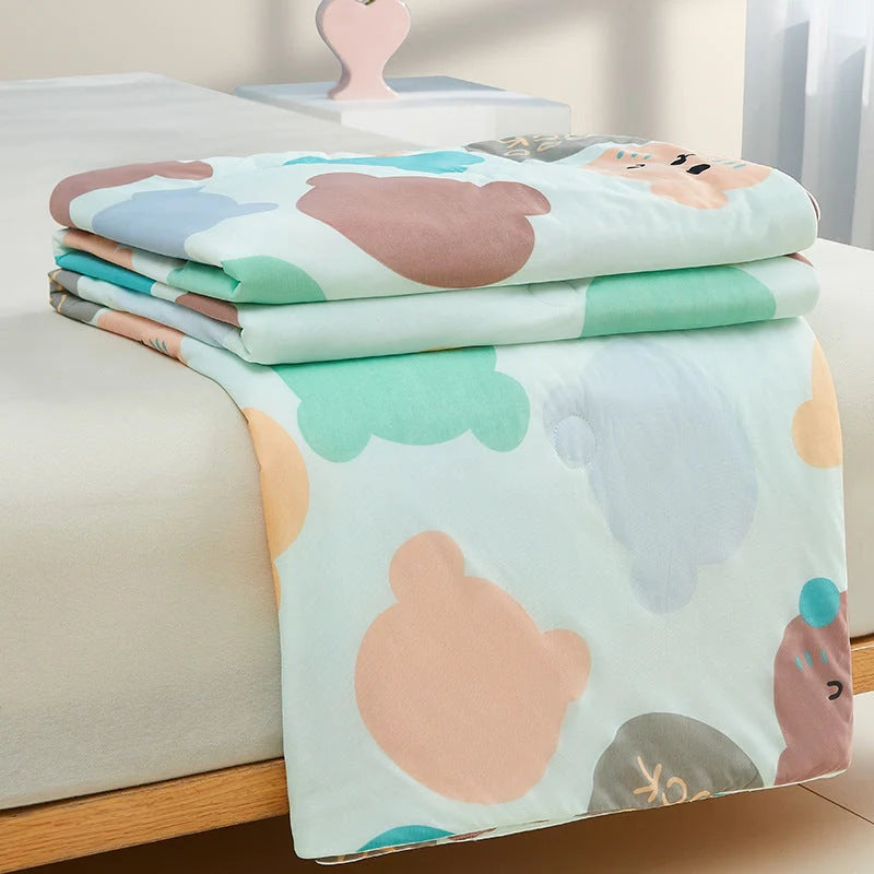 Machine washable ice silk thin quilt with cool feeling fabric in various colors and sizes