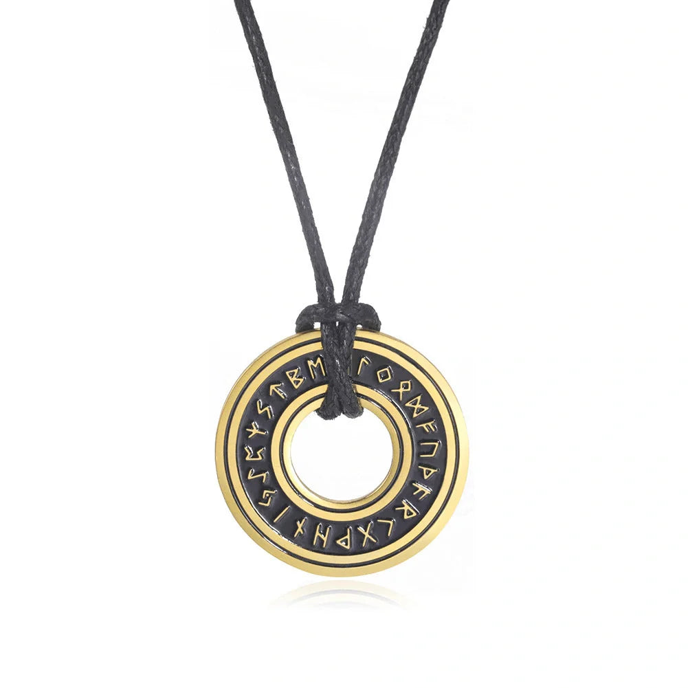 Vintage Norse rune necklaces for men, featuring a range of intricate Viking symbols and designs crafted from premium stainless steel