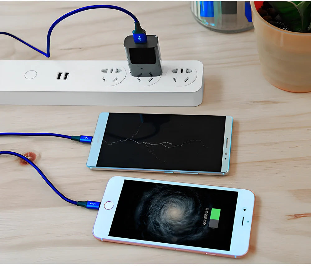 3-in-1 Rapid-Charge Cable with Type-C, Micro-USB and Lightning Connectors