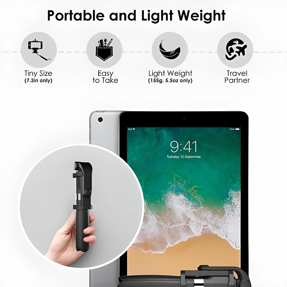 Versatile 3-in-1 Bluetooth Selfie Stick and Tripod for capturing photos and videos on the go