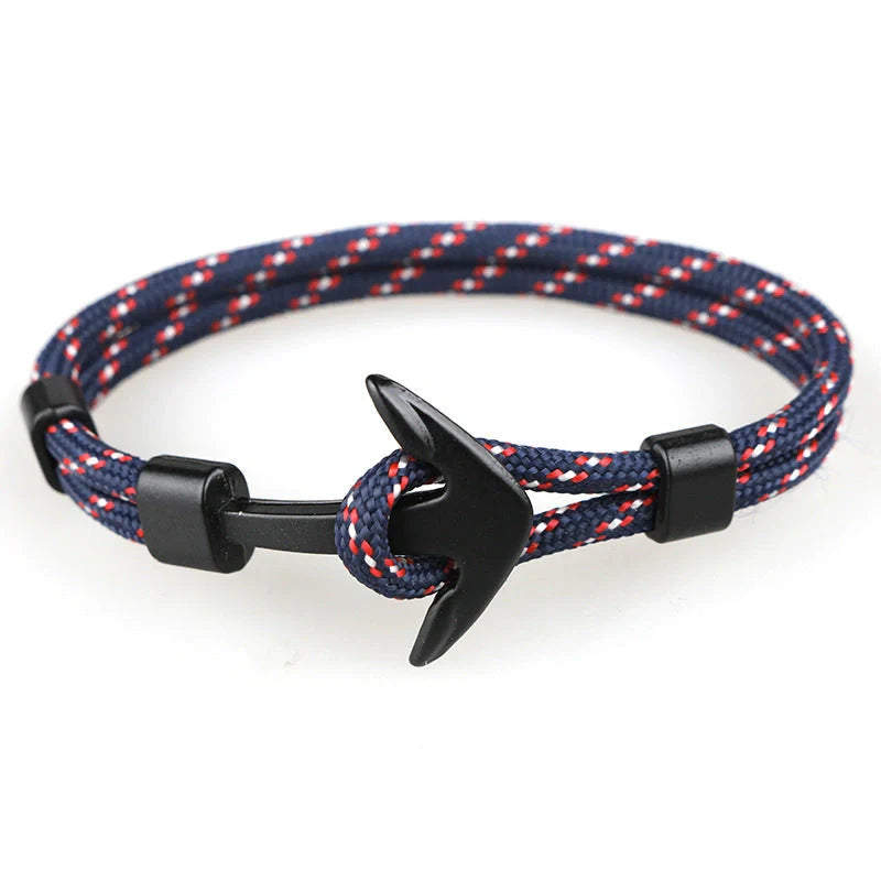 Anchor Bracelet featuring a nautical symbol on a cotton-linen rope