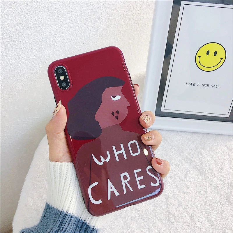 Charming Japanese-inspired phone case with illustration of a young woman in vibrant colours