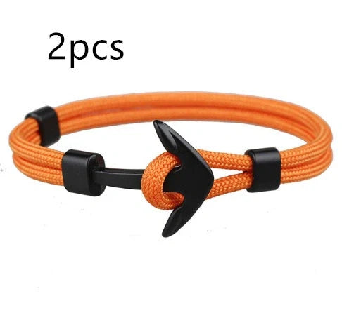 Anchor Bracelet featuring a nautical symbol on a cotton-linen rope