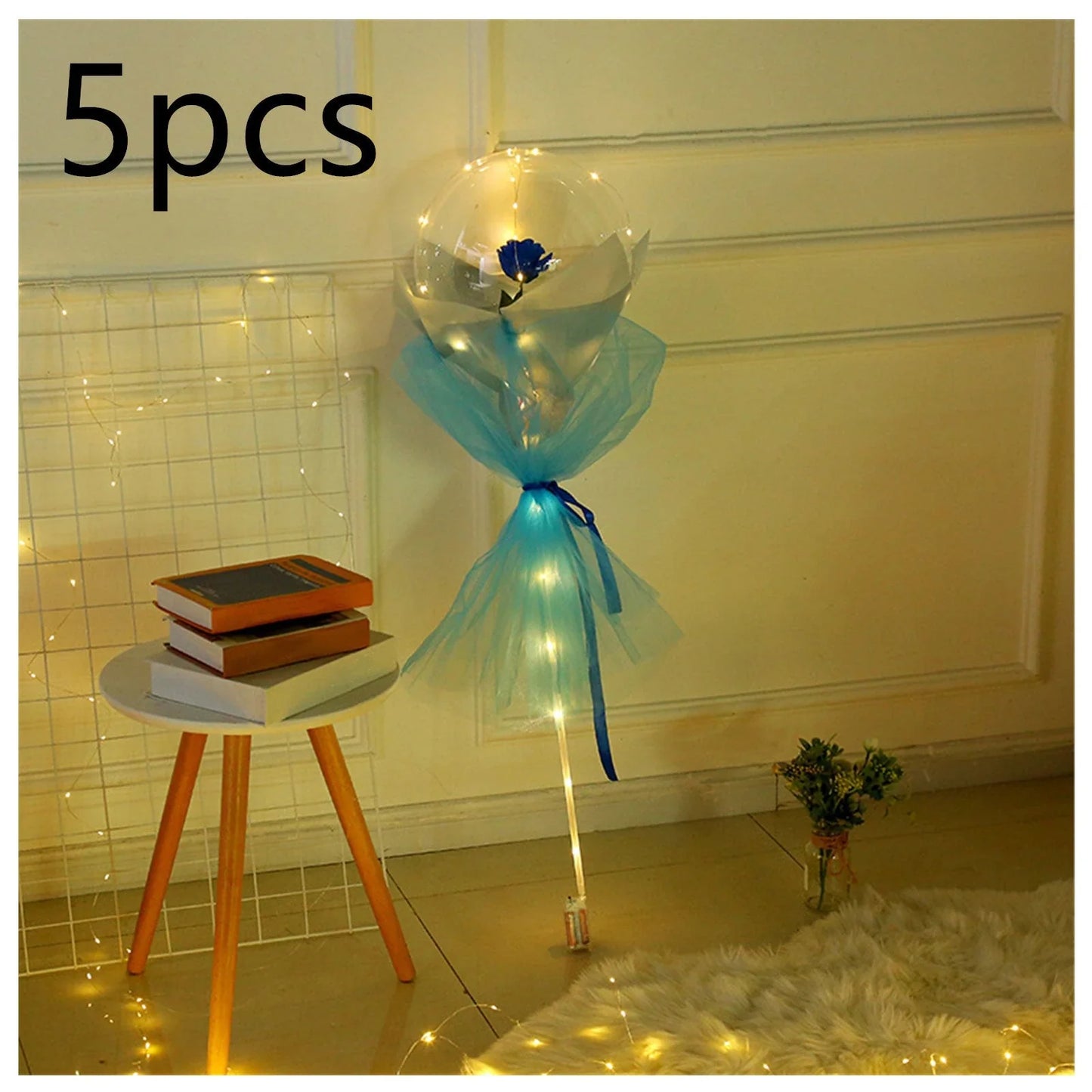 A luminous bouquet of glowing rose-shaped balloons, creating a magical and enchanting display.