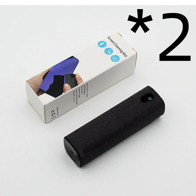 All-in-One Portable Screen Cleaner with Microfiber Wipe and Refillable Cleaning Solution