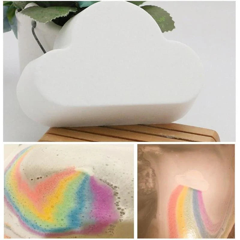 Aromatherapy bath bombs with essential oils, cloud-shaped fizzy balls for a soothing, moisturizing and exfoliating bath time experience