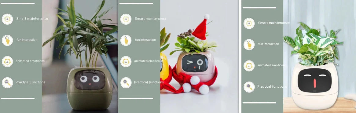 Smart Planter with AI and 7 sensors for easy plant care in various colours