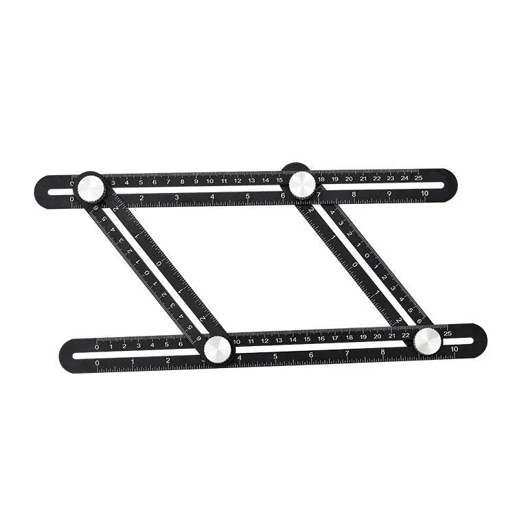 Aluminium Angleizer Ruler with inch and centimetre markings, ideal for accurate measurements and complex shape creation in DIY and construction projects