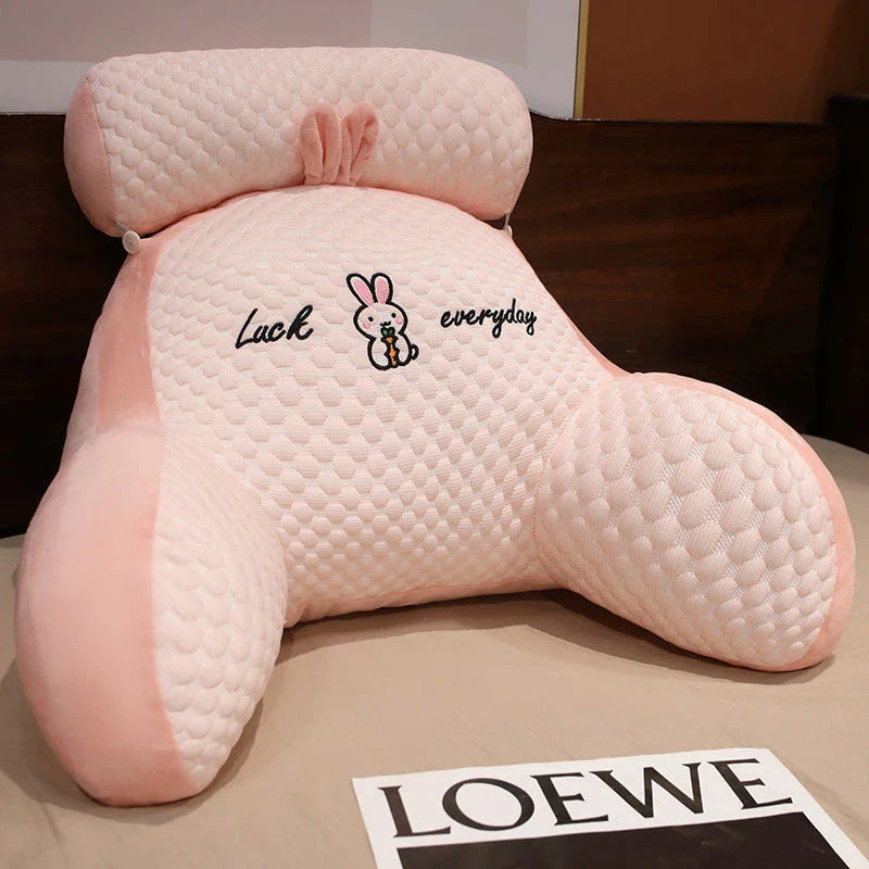 Plush lumbar cushion with ergonomic design for comfortable back and neck support on sofa, chair, and bed