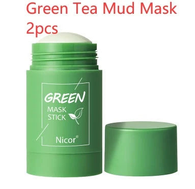 Premium green tea mud mask for oil control, acne treatment, and skin brightening