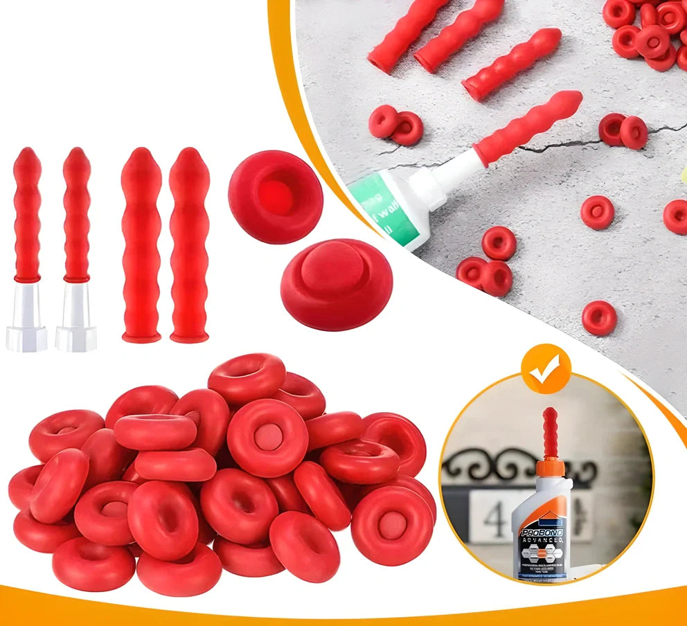 Reusable Caulking Gun Nozzle Caps in red colour, designed to preserve sealants and adhesives by creating an airtight seal