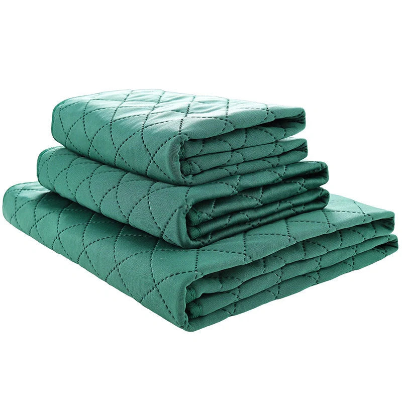 Natural Bamboo Fiber Pet Training Pad in green and beige, sizes S, M, L