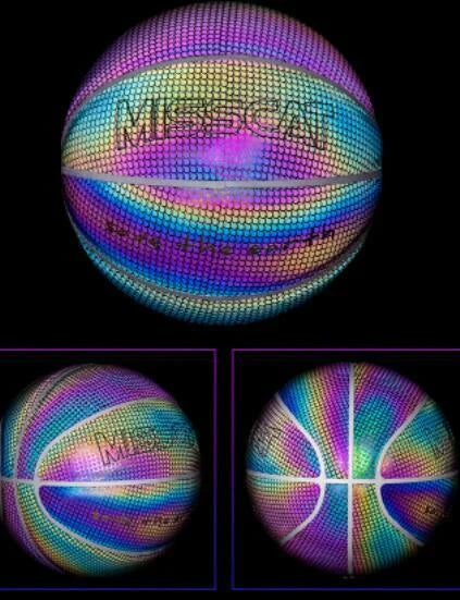 Luminous glow-in-the-dark basketball with reflective design for night games and outdoor activities