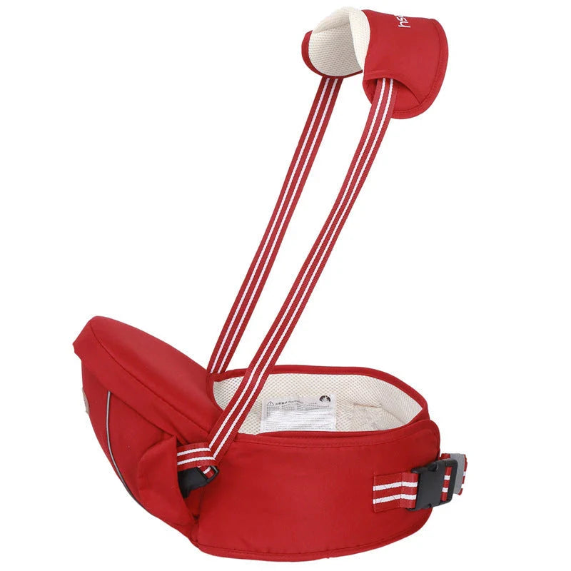 Versatile baby carrier with adjustable hip seat, offering hands-free support and multiple carrying positions for newborns to toddlers