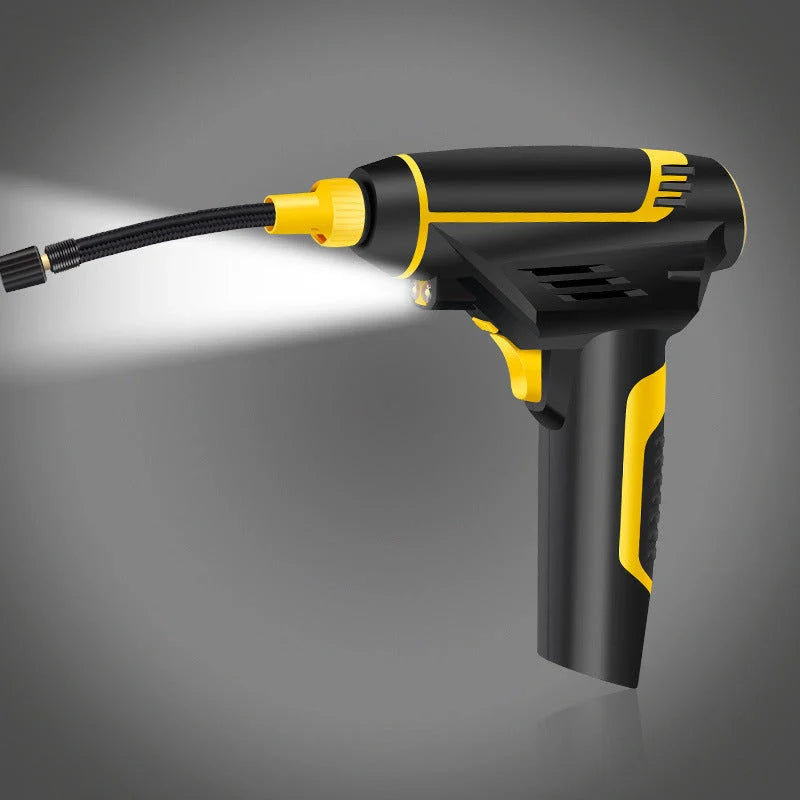 Powerful digital air compressor with automatic shut-off and versatile pressure unit options for effortless tyre inflation in the UK