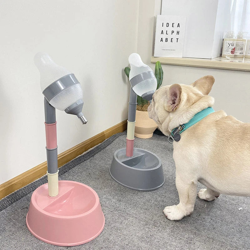 Adjustable Pet Water Dispenser with Elevated Stand - Premium Food-Grade Plastic Design for Cats and Dogs