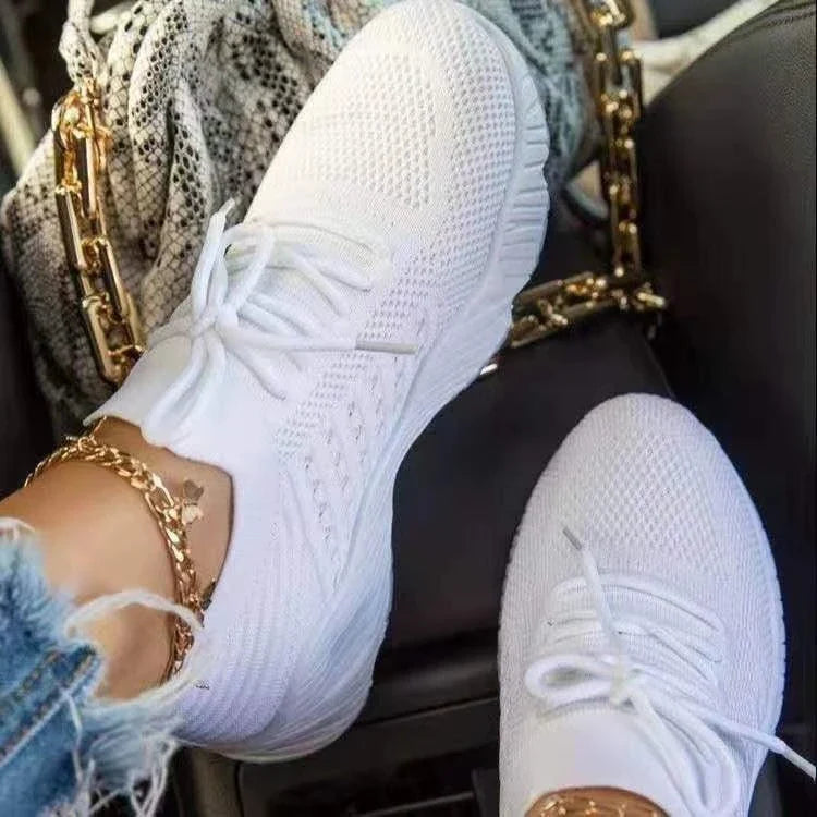 Women's Knit Sneakers in various colors, featuring a lightweight, breathable design and cushioned soles for all-day comfort.
