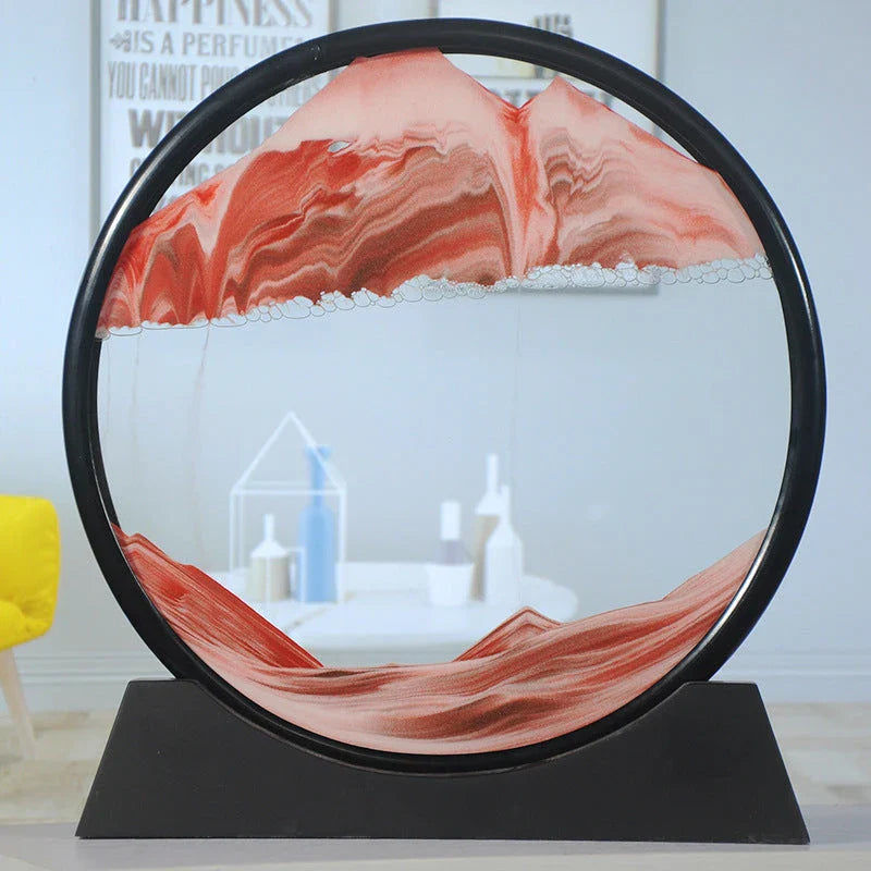 Mesmerizing glass sand art with vibrant, ever-changing movements in a variety of colors