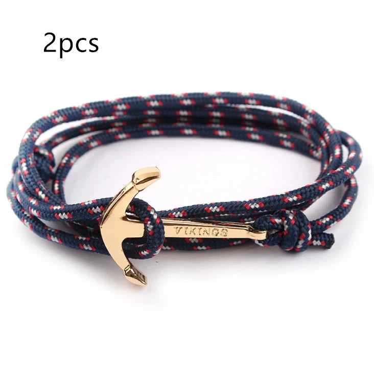 Anchor Bracelet featuring a nautical symbol on a cotton-linen rope