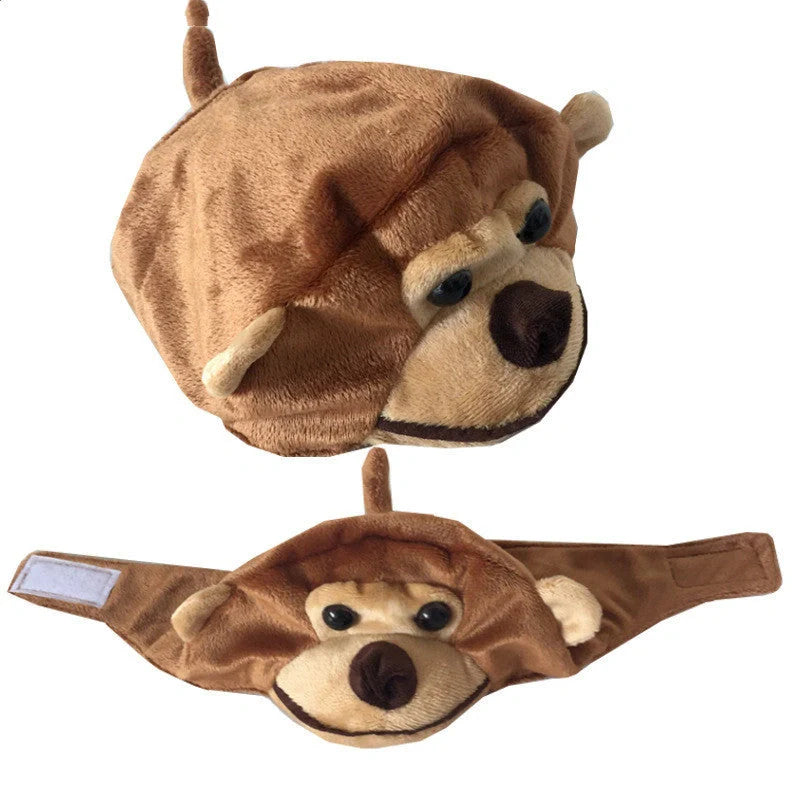 Monkey cartoon design dog hat in brown, suitable for cats and dogs during festivals