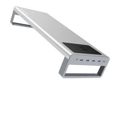 Compact USB 3.0 keyboard storage rack made of premium aluminium alloy with four high-speed USB ports for charging and data transfer