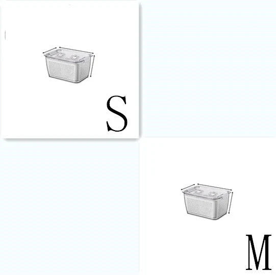Premium food preservation containers for large capacity refrigerators, featuring customisable partitions, easy-to-clean design, and durable construction.