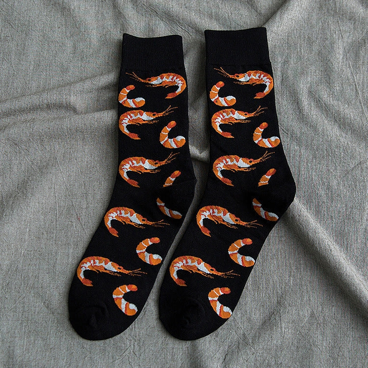Colourful cartoon animal print tube socks made from premium quality cotton