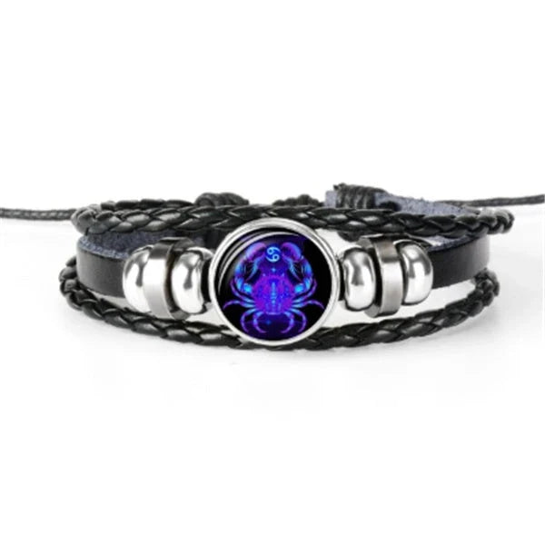 Zodiac Constellation Bracelet with Braided Design for Men, Women, and Kids in Various Colors