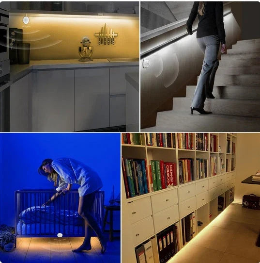 Automated Smart LED Light Strip with Motion Sensor - Customizable Lighting for Your Home
