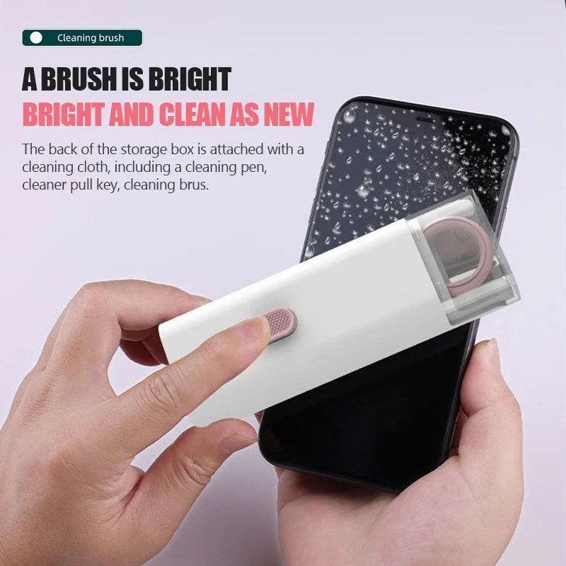 Multifunctional Bluetooth Earbuds Cleaning Kit with Silicone Tips, Retractable Brush, and Microfibre Cloth for UK Tech Enthusiasts
