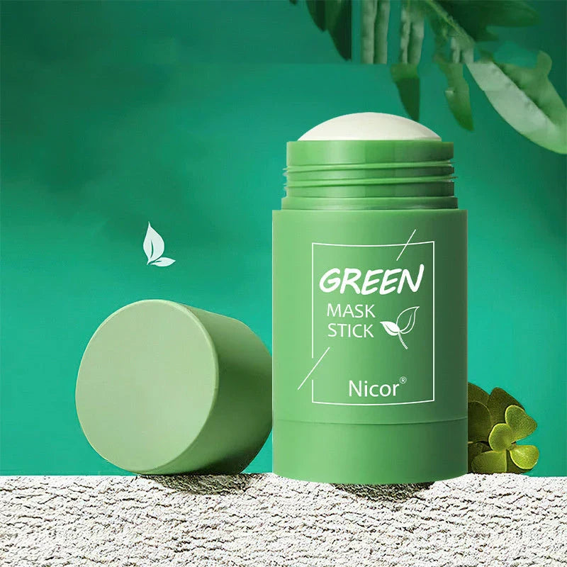 Premium green tea mud mask for oil control, acne treatment, and skin brightening