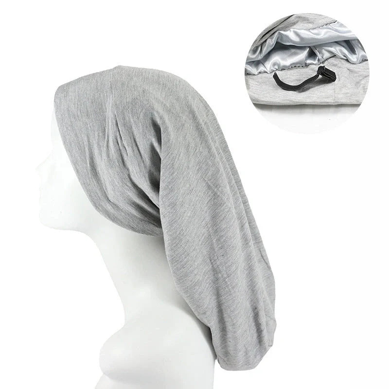 Women's adjustable satin nightcap in various colours with cotton lining