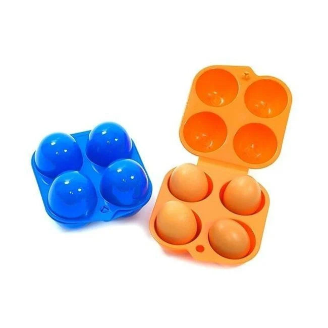 Orange portable ABS plastic egg storage box for camping and picnics