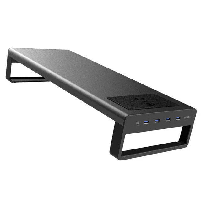 Compact USB 3.0 keyboard storage rack made of premium aluminium alloy with four high-speed USB ports for charging and data transfer