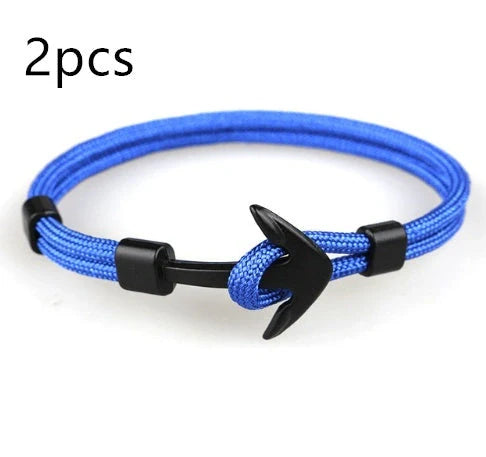 Anchor Bracelet featuring a nautical symbol on a cotton-linen rope