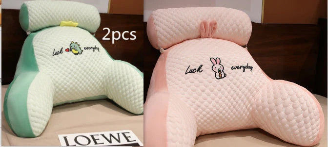 Plush lumbar cushion with ergonomic design for comfortable back and neck support on sofa, chair, and bed