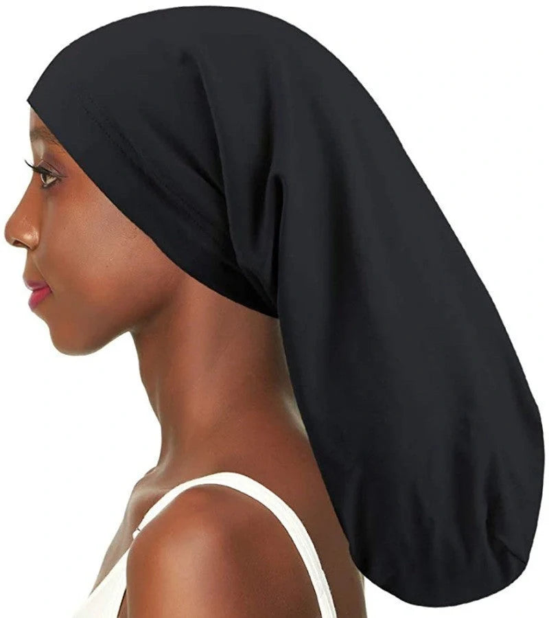 Women's adjustable satin nightcap in various colours with cotton lining