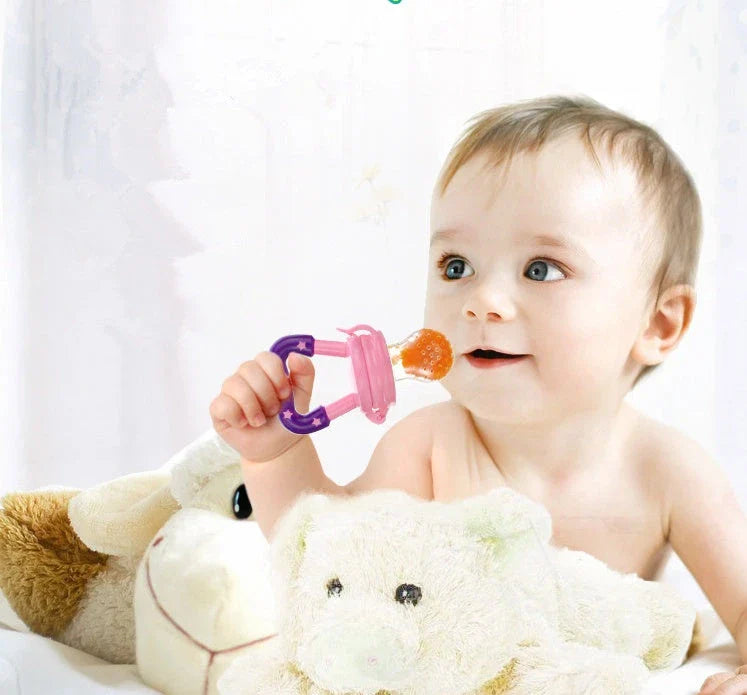 Versatile silicone pacifier with secure design to provide a safe and comfortable feeding experience for babies
