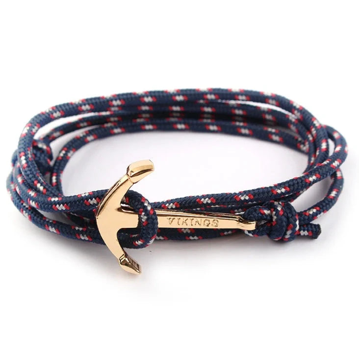 Anchor Bracelet featuring a nautical symbol on a cotton-linen rope