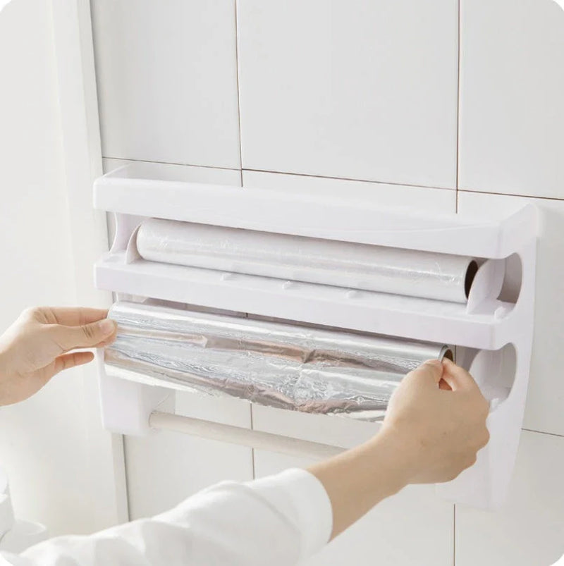 GiftHome UK Premium Wall-Mounted Cling Film Dispenser and Cutter for the Modern Kitchen