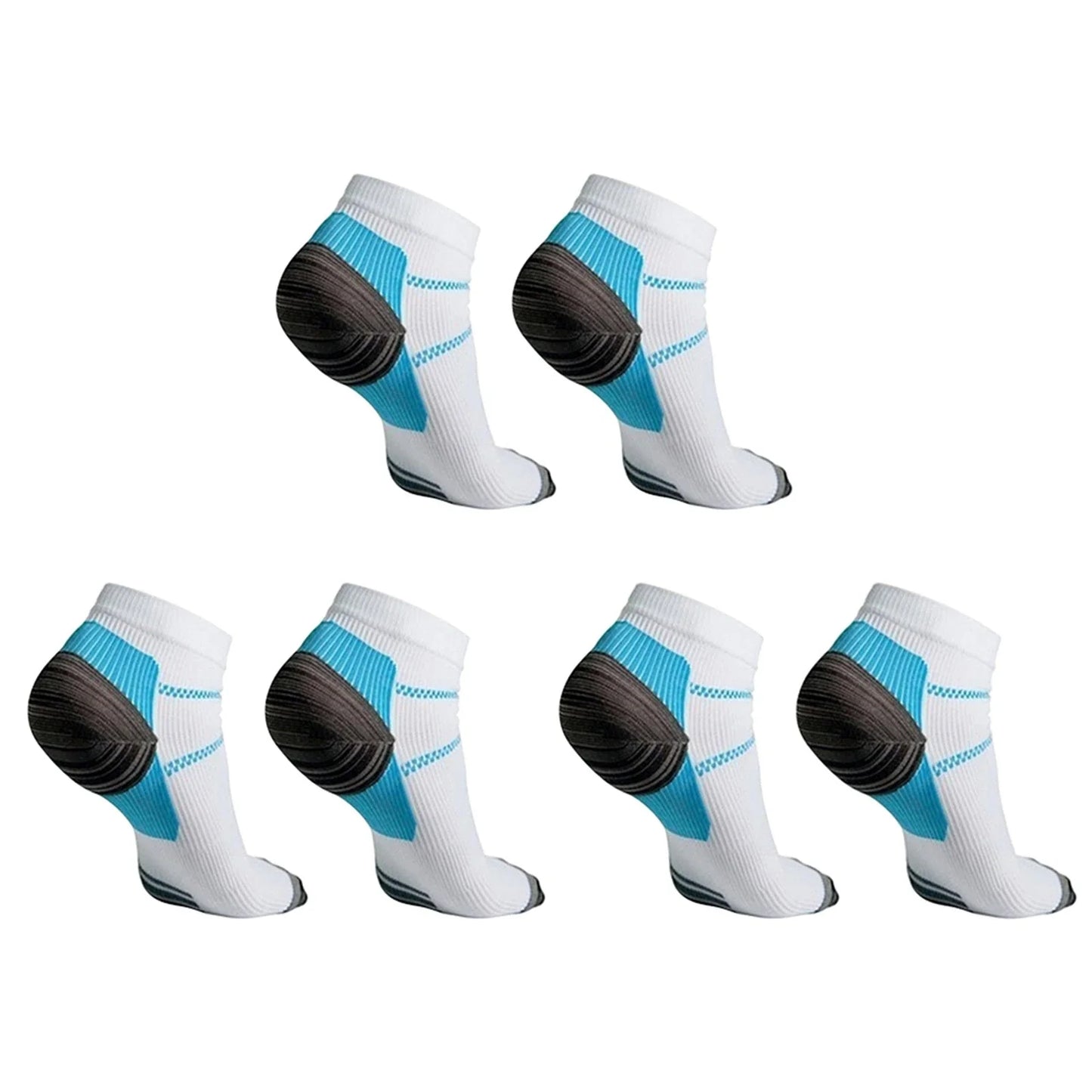 Premium compression socks designed to relieve plantar fasciitis, heel spurs, and arch pain with medical-grade support and breathable nylon fabric.