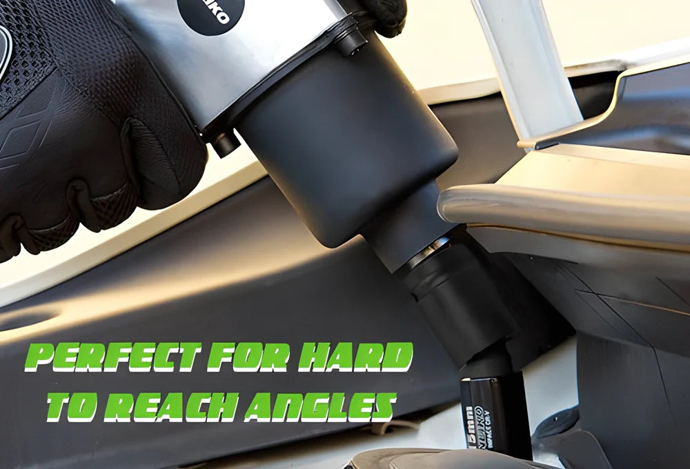 Premium 360-degree swivel drill knuckle adapter made from durable chromium-molybdenum steel for easy access to tight spaces