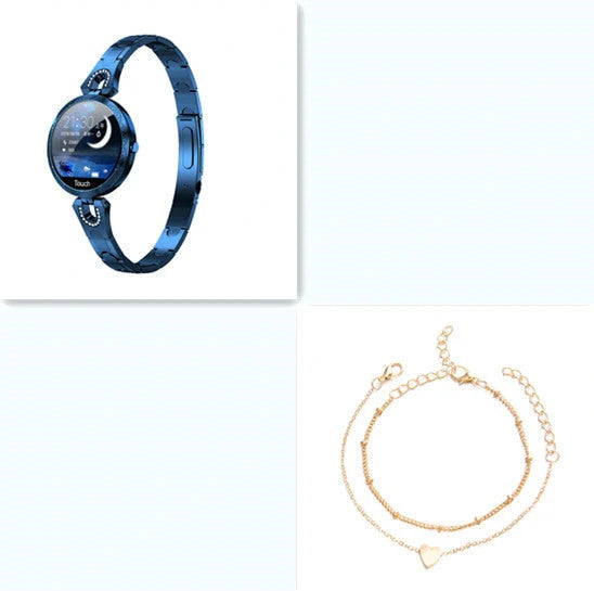 Stylish smartwatch with sleek design, high-definition colour display, and health monitoring features for fashionable British women
